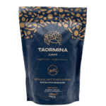 Café en grains Taormina Caffè Espresso Experience 500g — sachet bleu marine et or, blend sicilien artisanal