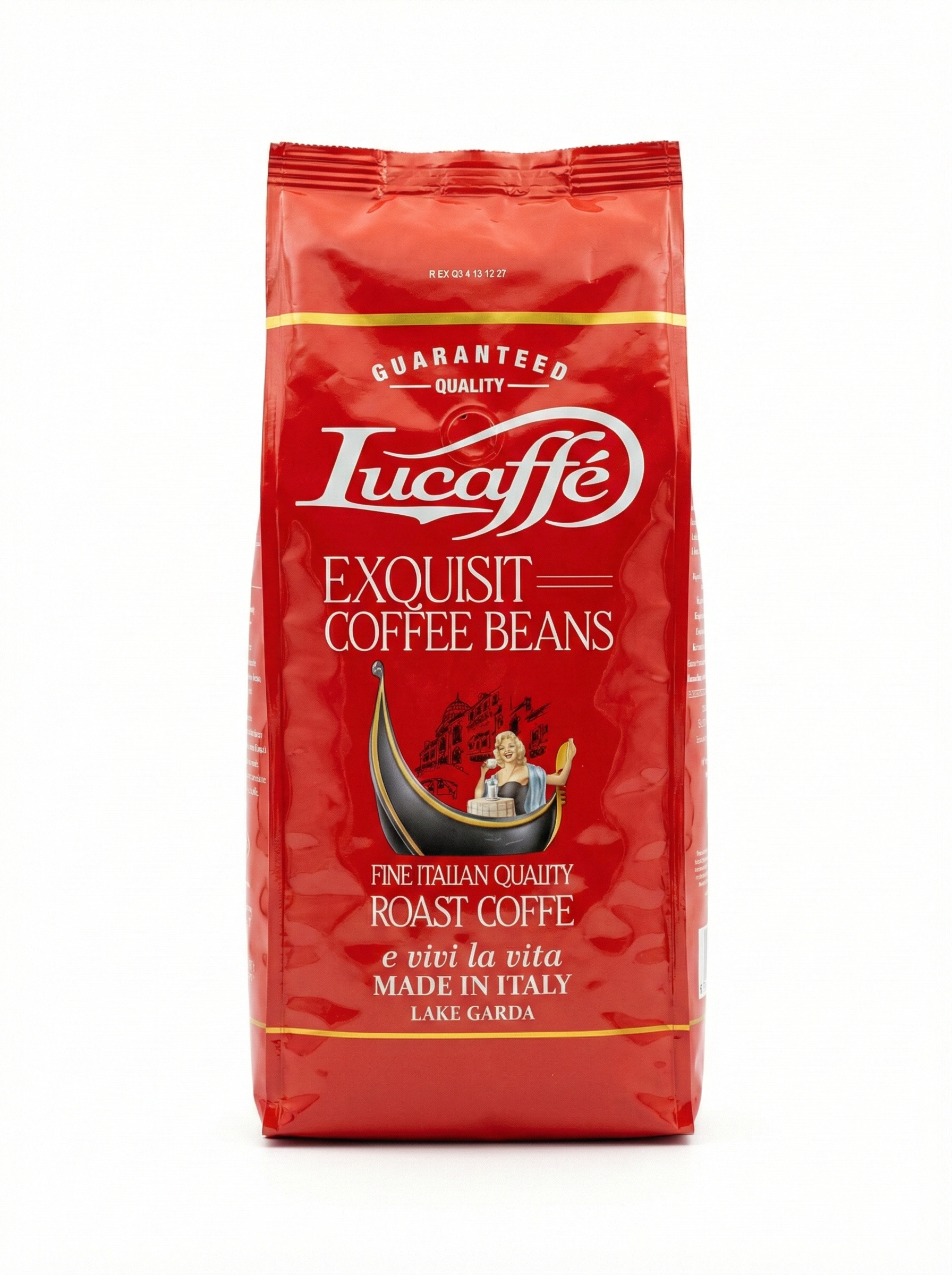 Avant du paquet de café en grains Lucaffè exquisit en format 1kg