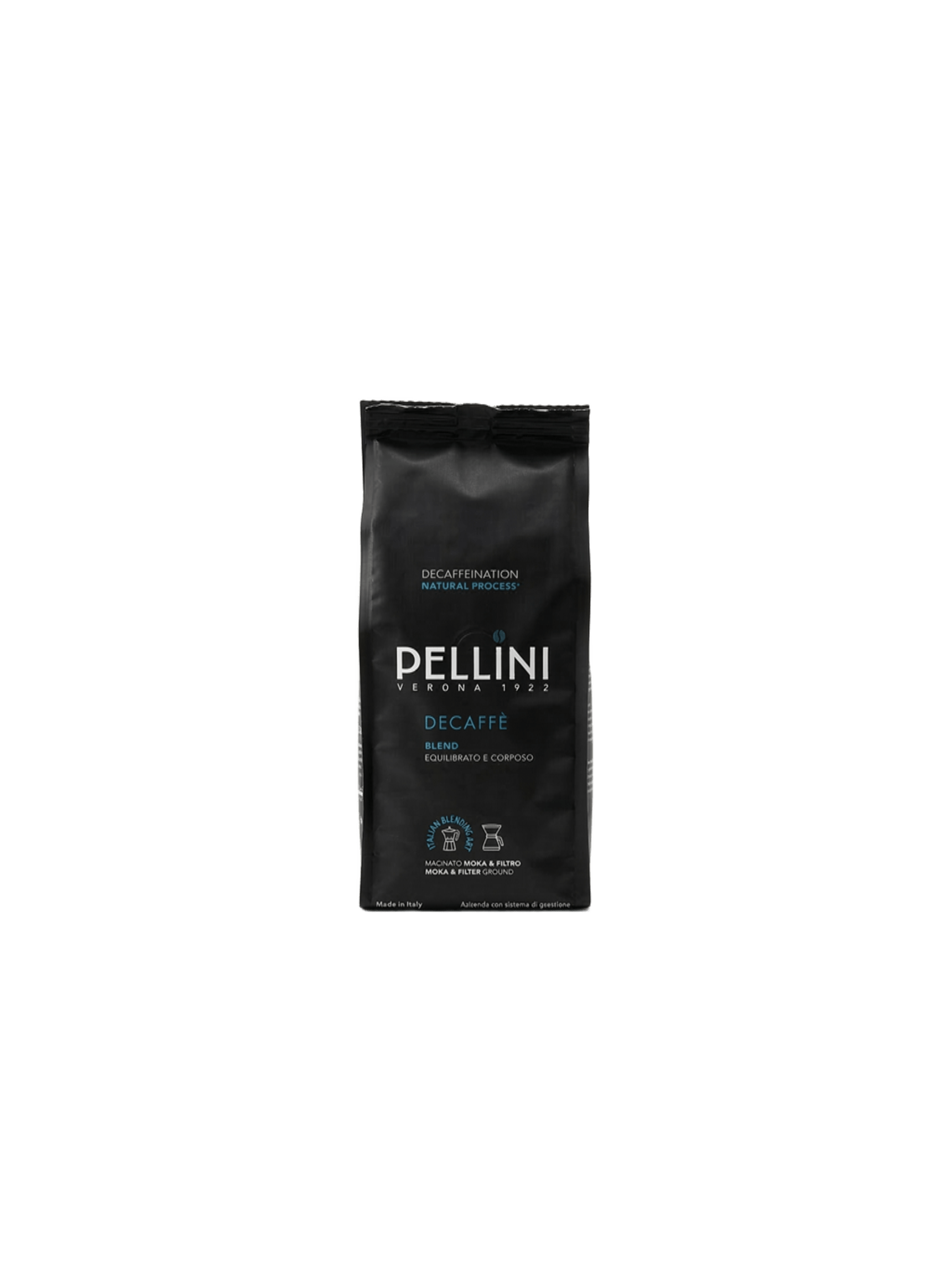 Pellini-decaffè-moulu-185g-avant Café moulu décaféiné Pellini Decaffè 185g - Arabica Robusta - torréfaction italienne