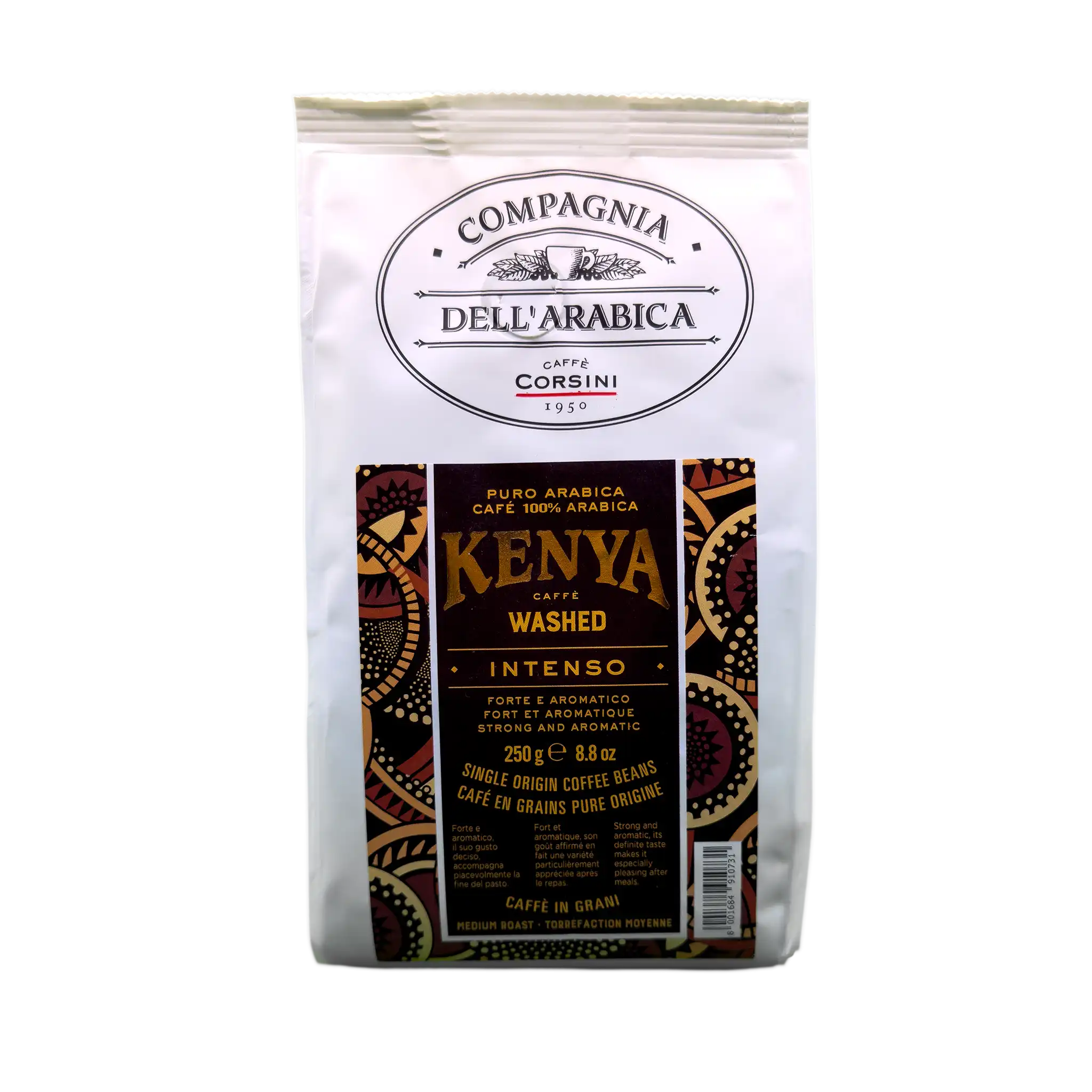 Café en grains Corsini Kenya Washed 250g - 100% Arabica pure origine - torréfaction toscane
