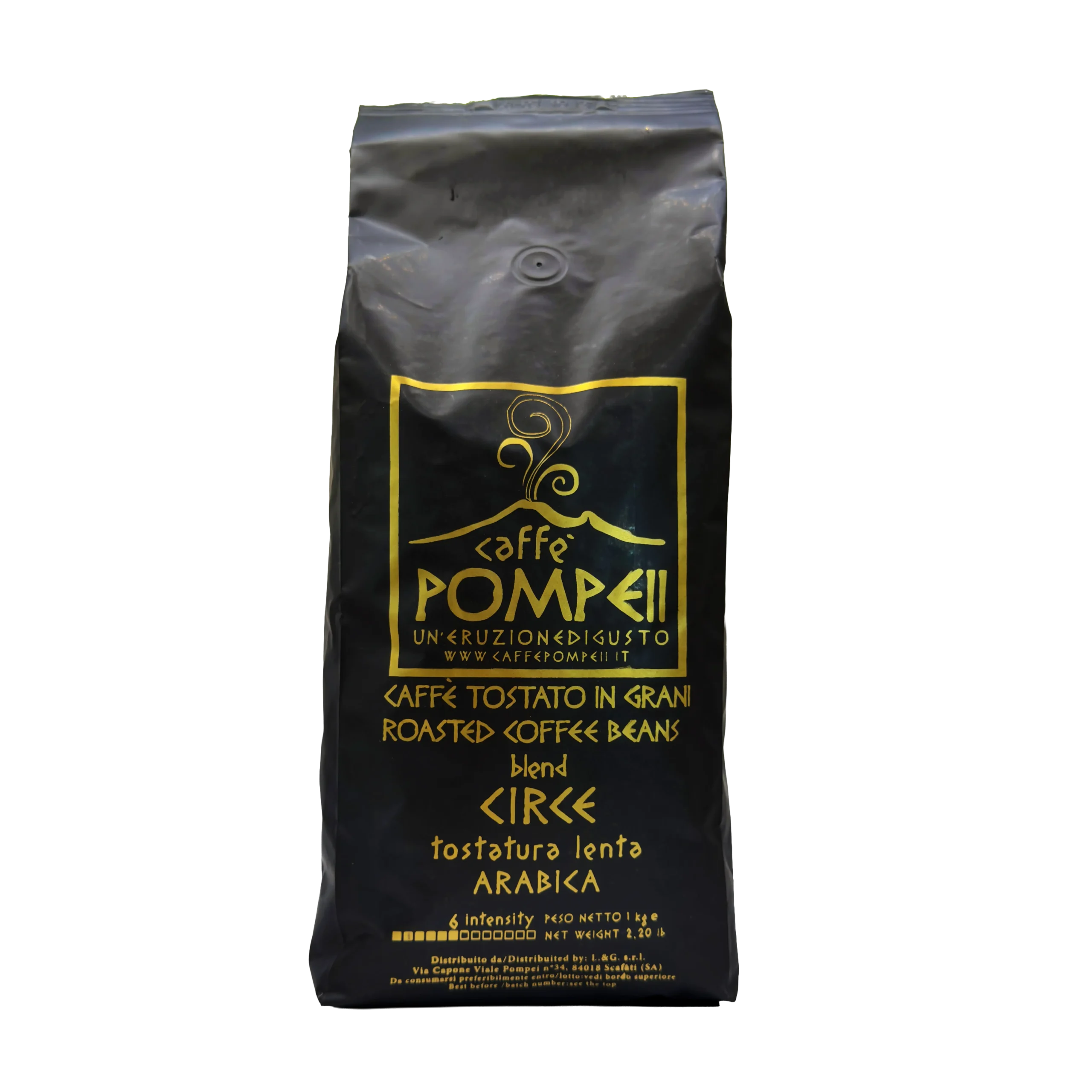 Café en grains Pompeii Circe Gold Arabica 1kg — 80% Arabica 20% Robusta — torréfié en Italie
